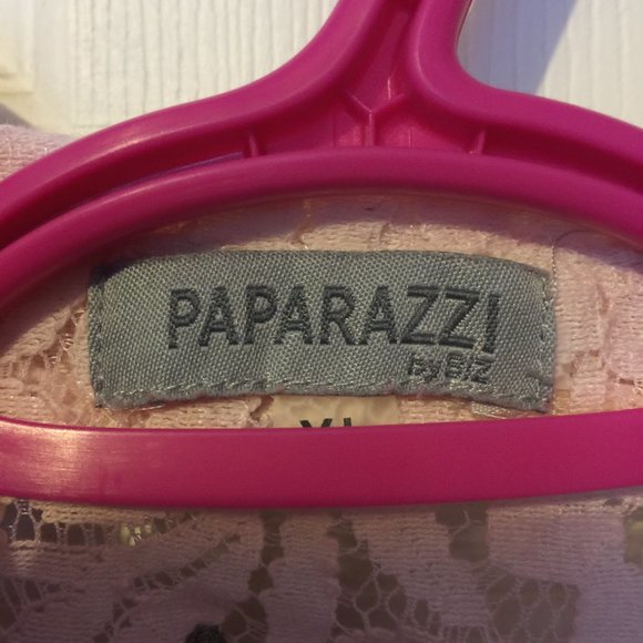 Embrodery Floral Light Pink Women's Lace Button Up Shirt Paparazzi by Biz - Picture 9 of 14